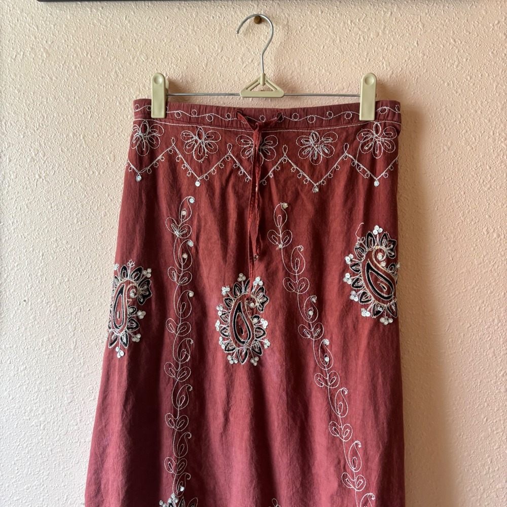 Y2K Whimsy Boho Sequined Maxi Skirt - Picture 2 of 6